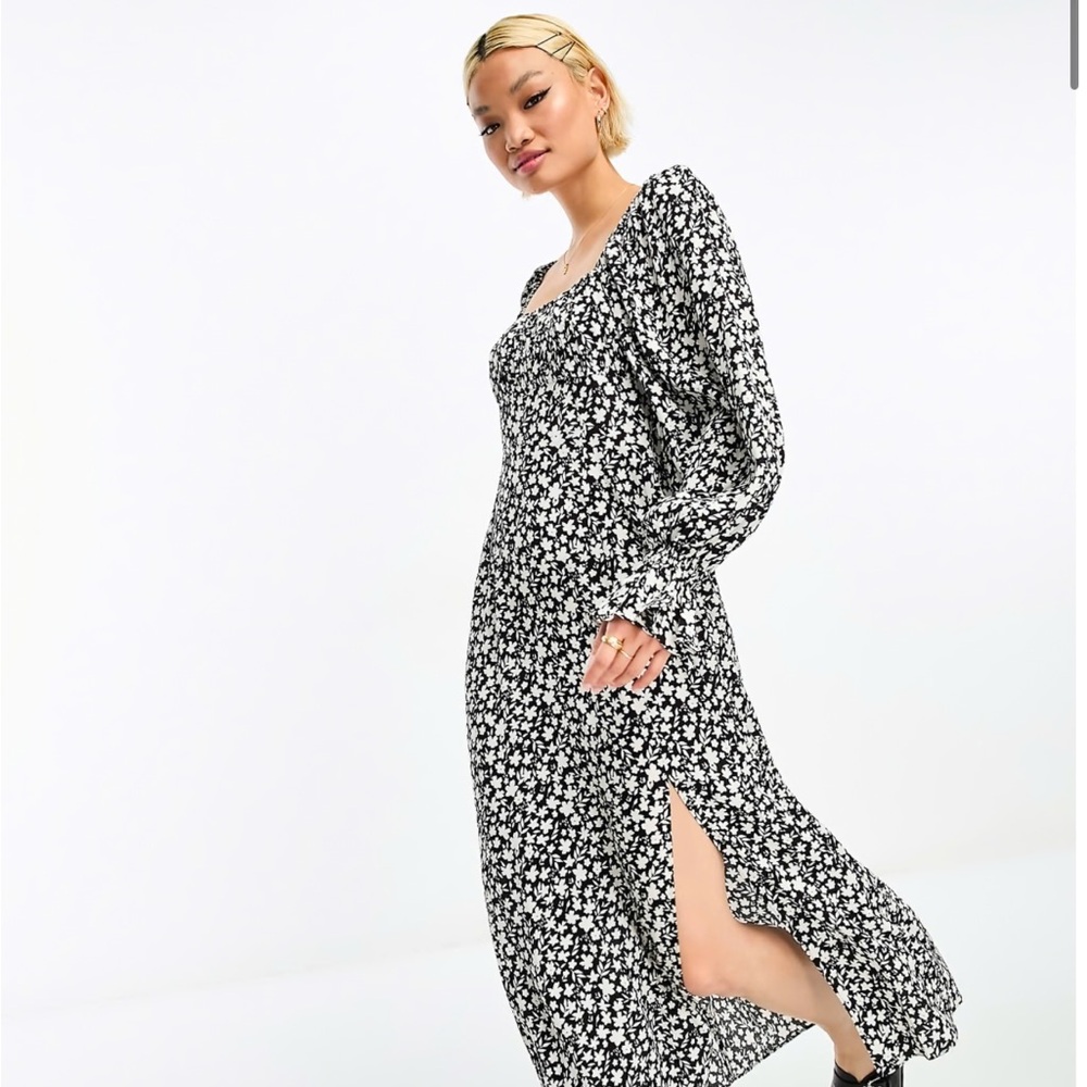 NWT & Other Stories Maxi Floral Black and White Dress